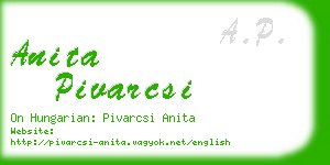 anita pivarcsi business card